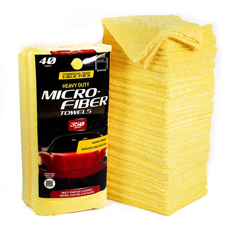 Wholesale Pack 350Gsm Microfiber Car Wash Care Detailing Towel Dual Pile Short Long Car Drying Cleaning Towel