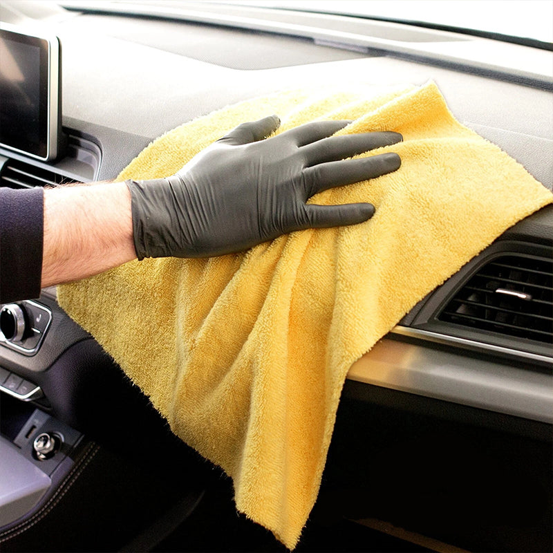 Wholesale Pack 350Gsm Microfiber Car Wash Care Detailing Towel Dual Pile Short Long Car Drying Cleaning Towel