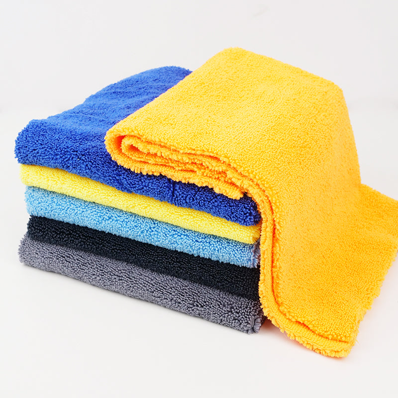 Wholesale Pack 350Gsm Microfiber Car Wash Care Detailing Towel Dual Pile Short Long Car Drying Cleaning Towel